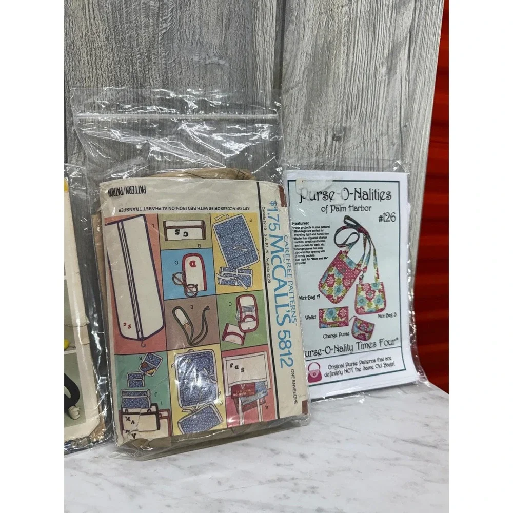 Vintage Sewing Pattern Lot McCalls Simplicity Purses Home Decor Stuffed Animals